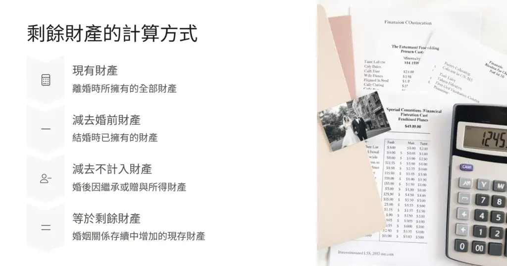 離婚剩餘財產計算